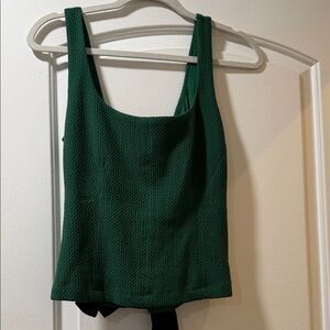 Anthropologie Forest Green Textured Tank Top